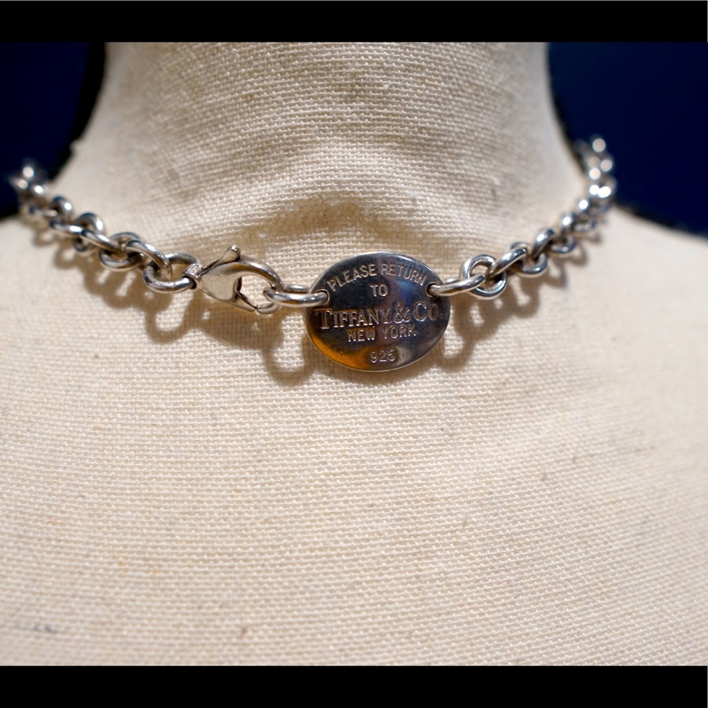 Authentic Vintage Tiffany please return to Tiffany dog tag choker